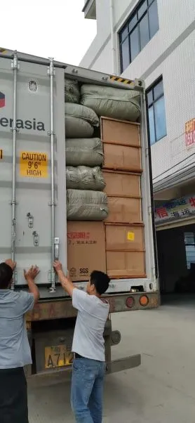Loading a container at our warehouse